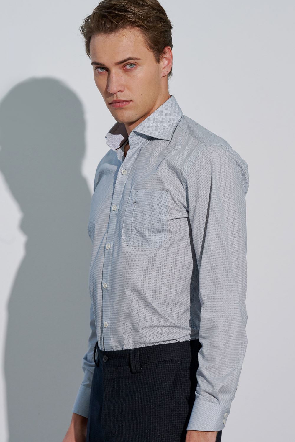 SST&C #Comfortable Cotton  Blue Geometric Print Slim Fit Shirt | 0312303011  (Outlet)_5
