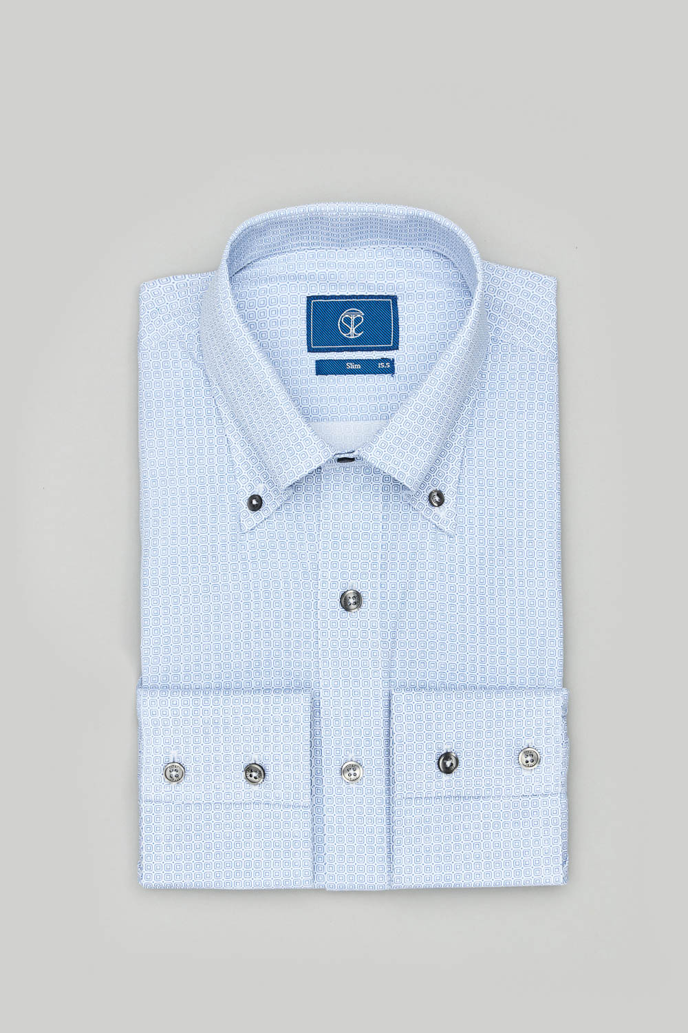 SST&C #Easycare  Blue Small Square Printed Slim Fit Shirt | 0312303014  (Outlet)_7