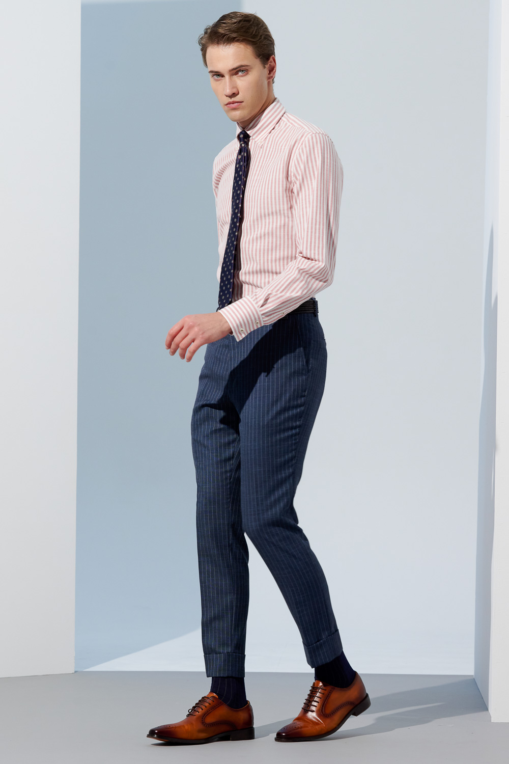 SST&C #EASY CARE 粉白條紋修身版襯衫 | 0312303015 (outlet)_3