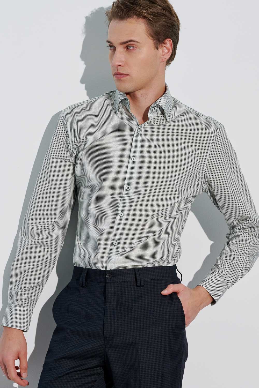SST&C #Easycare  Green Polka Dot Print Standard Shirt | 0312303019  (Outlet)_0