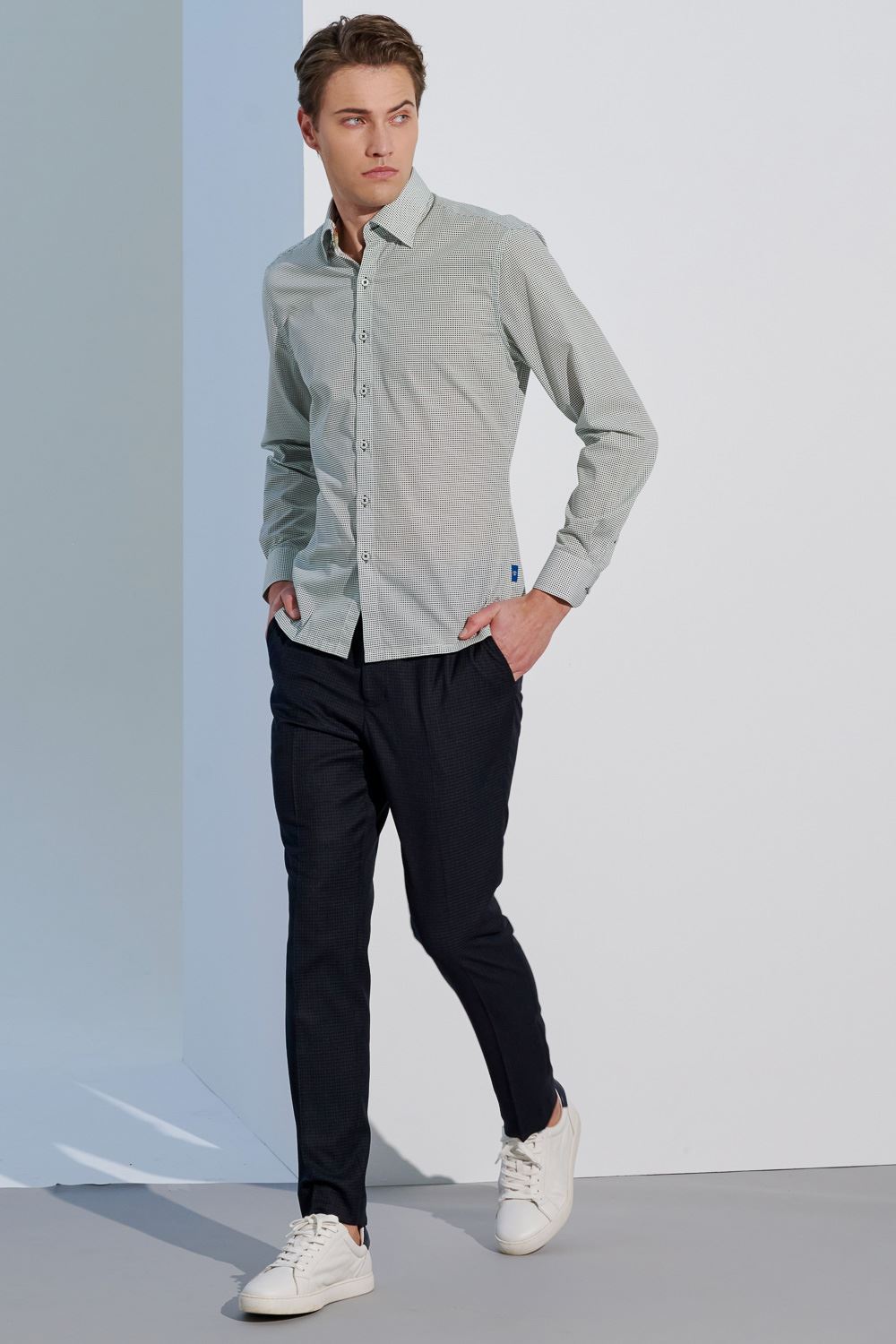 SST&C #Easycare  Green Polka Dot Print Standard Shirt | 0312303019  (Outlet)_2