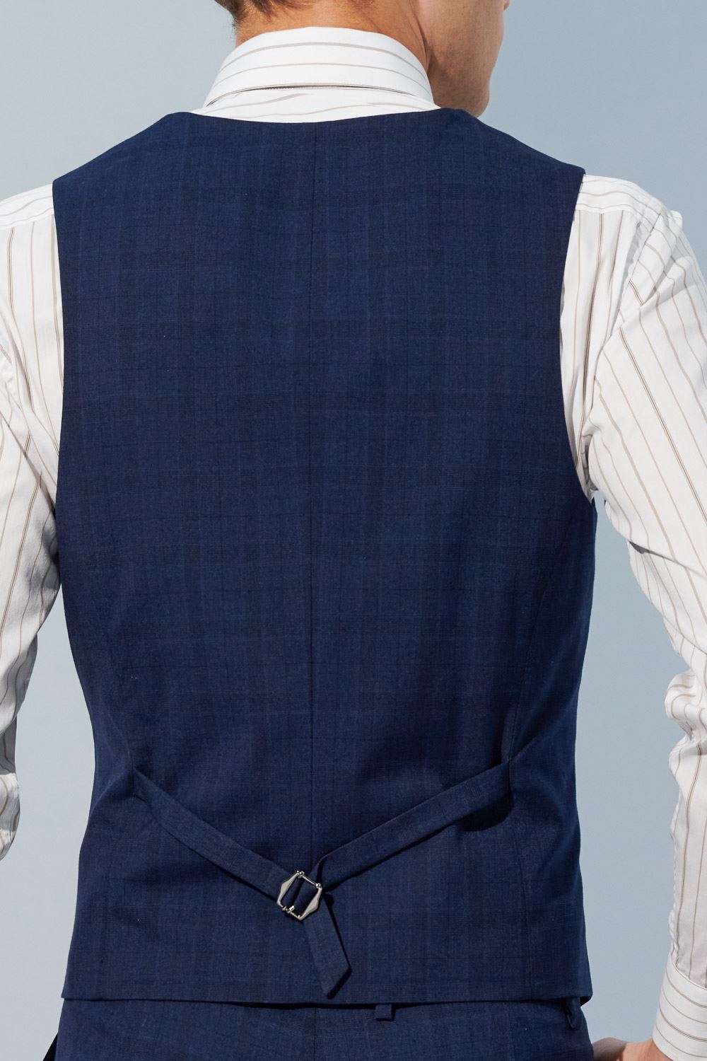 SST&C Navy Check Pattern Tailor Suit Vest | 0512303002  (Outlet)_6