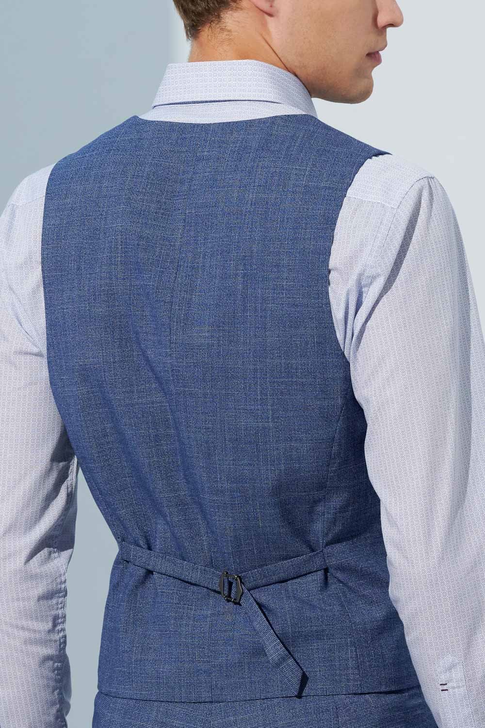 SST&C Sky Blue Textured Tailor Suit Vest | 0512303005  (Outlet)_6