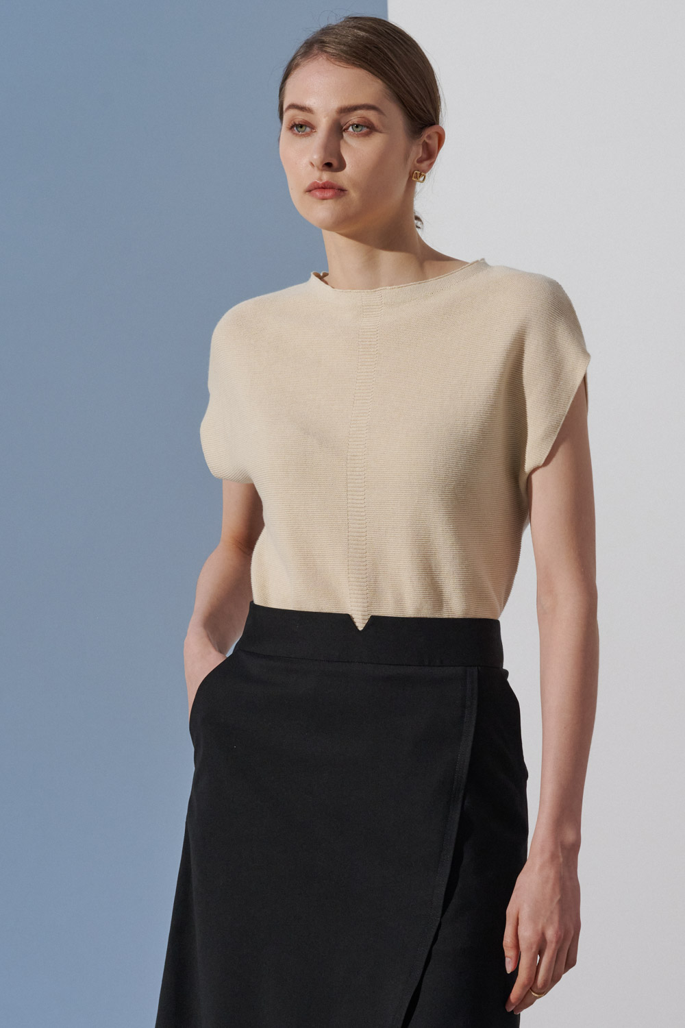 SST&C Apricot Simple Sleeveless Sweater | 8662303002  (Outlet)_0