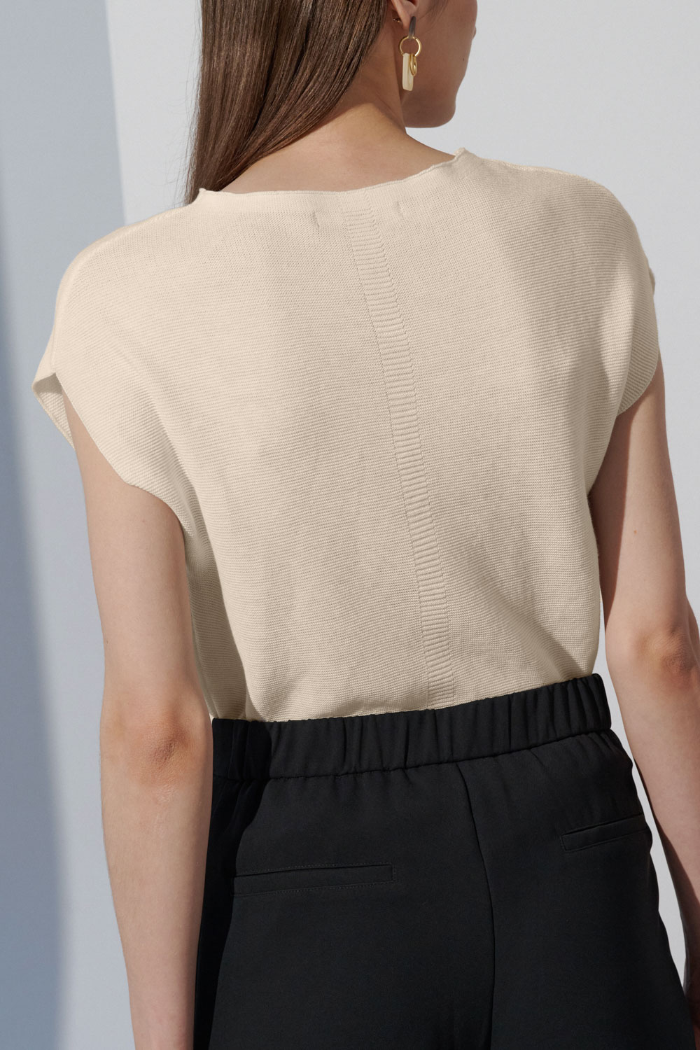 SST&C Apricot Simple Sleeveless Sweater | 8662303002  (Outlet)_6