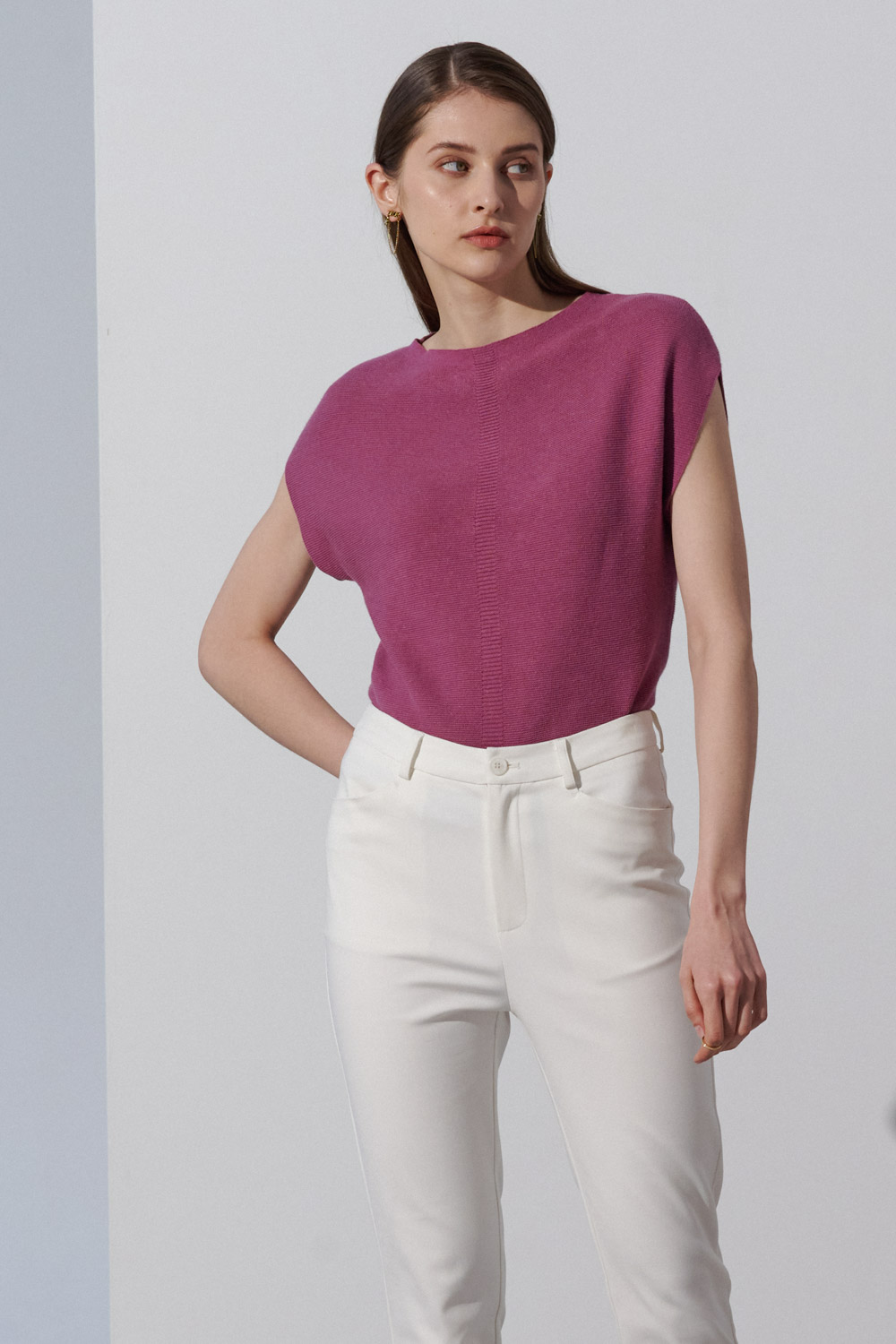 SST&C Blue and Purple Simple Sleeveless Sweater | 8662303003  (Outlet)_4