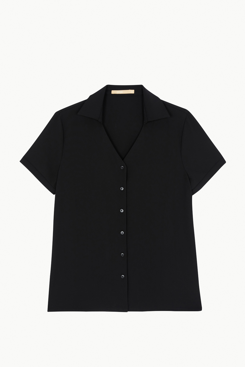 SST&C Black V-Neck Short-Sleeved Top | 7662303005  (Outlet)_7