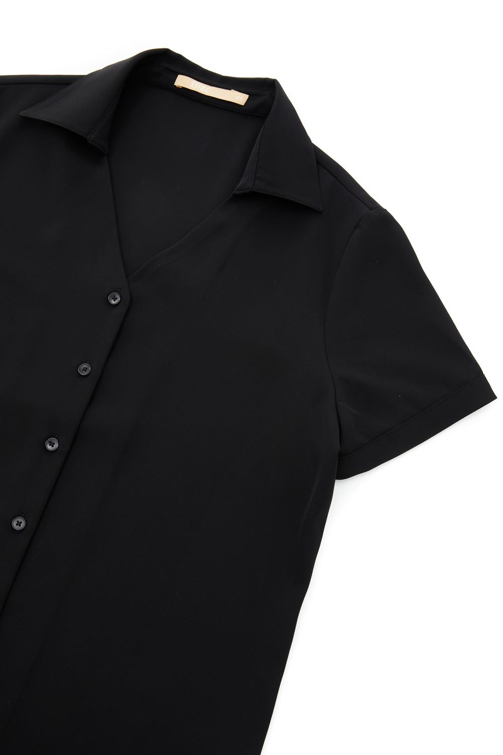 SST&C Black V-Neck Short-Sleeved Top | 7662303005  (Outlet)_9