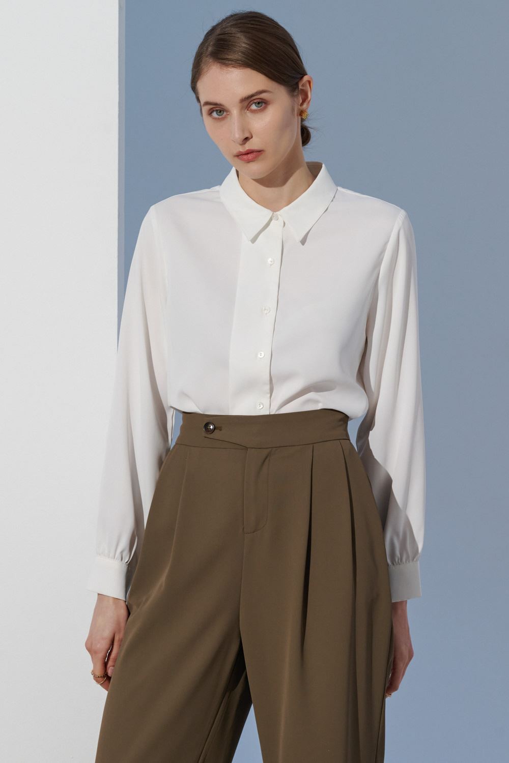 SST&C White Placket Lapel Top | 7662303006  (Outlet)_0