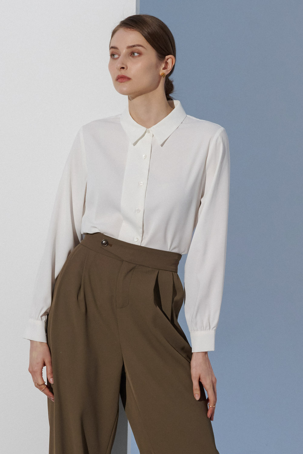SST&C White Placket Lapel Top | 7662303006  (Outlet)_3