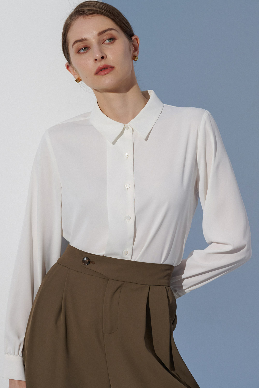 SST&C White Placket Lapel Top | 7662303006  (Outlet)_4