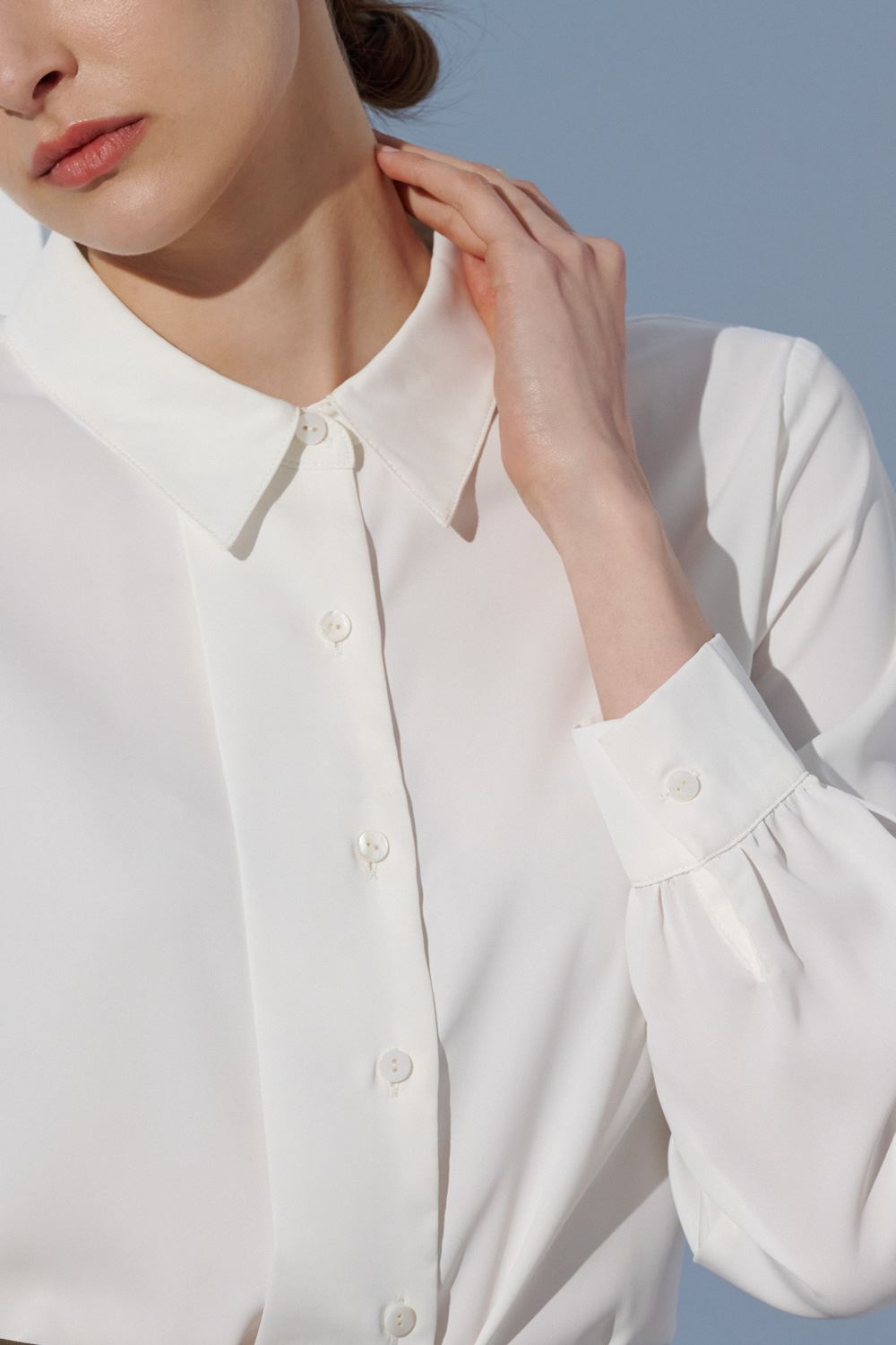 SST&C White Placket Lapel Top | 7662303006  (Outlet)_5