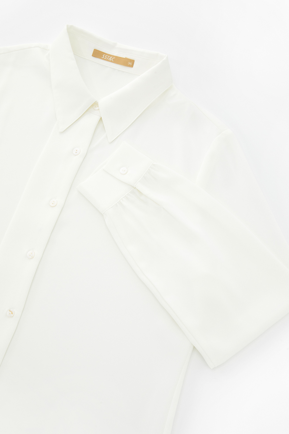 SST&C White Placket Lapel Top | 7662303006  (Outlet)_9