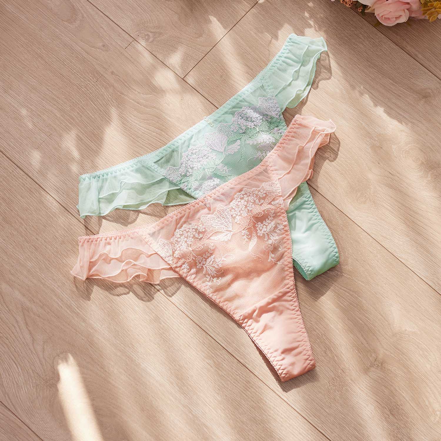 [Miss Audrey] 芙蘿拉 Beauty Bra-繁花刻劃極致誘人丁字褲-柔美桃粉_3