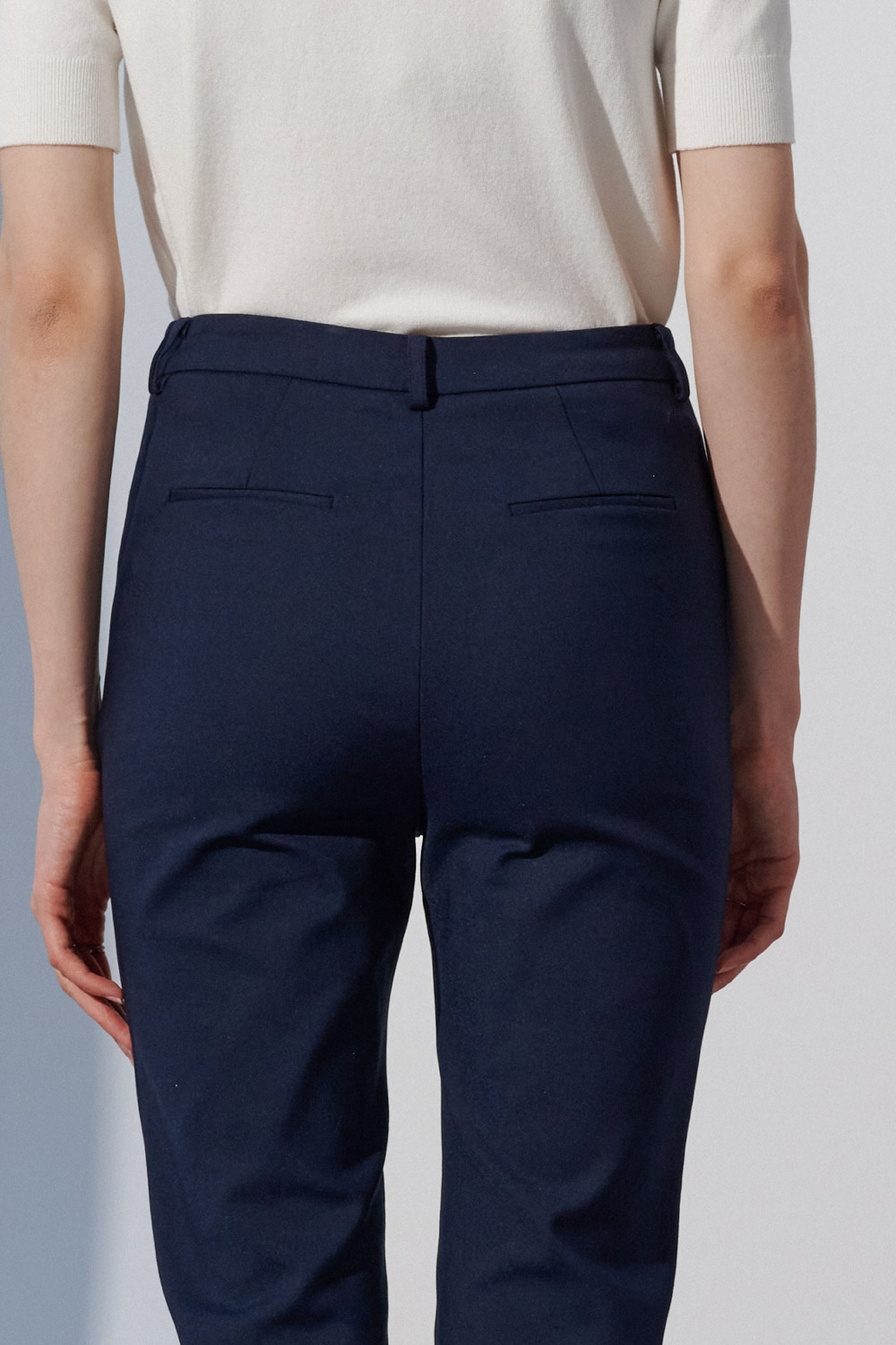 SST&C Mid-Rise Skinny Stretch Trousers In Midnight Blue | 8262303002  (Outlet)_6