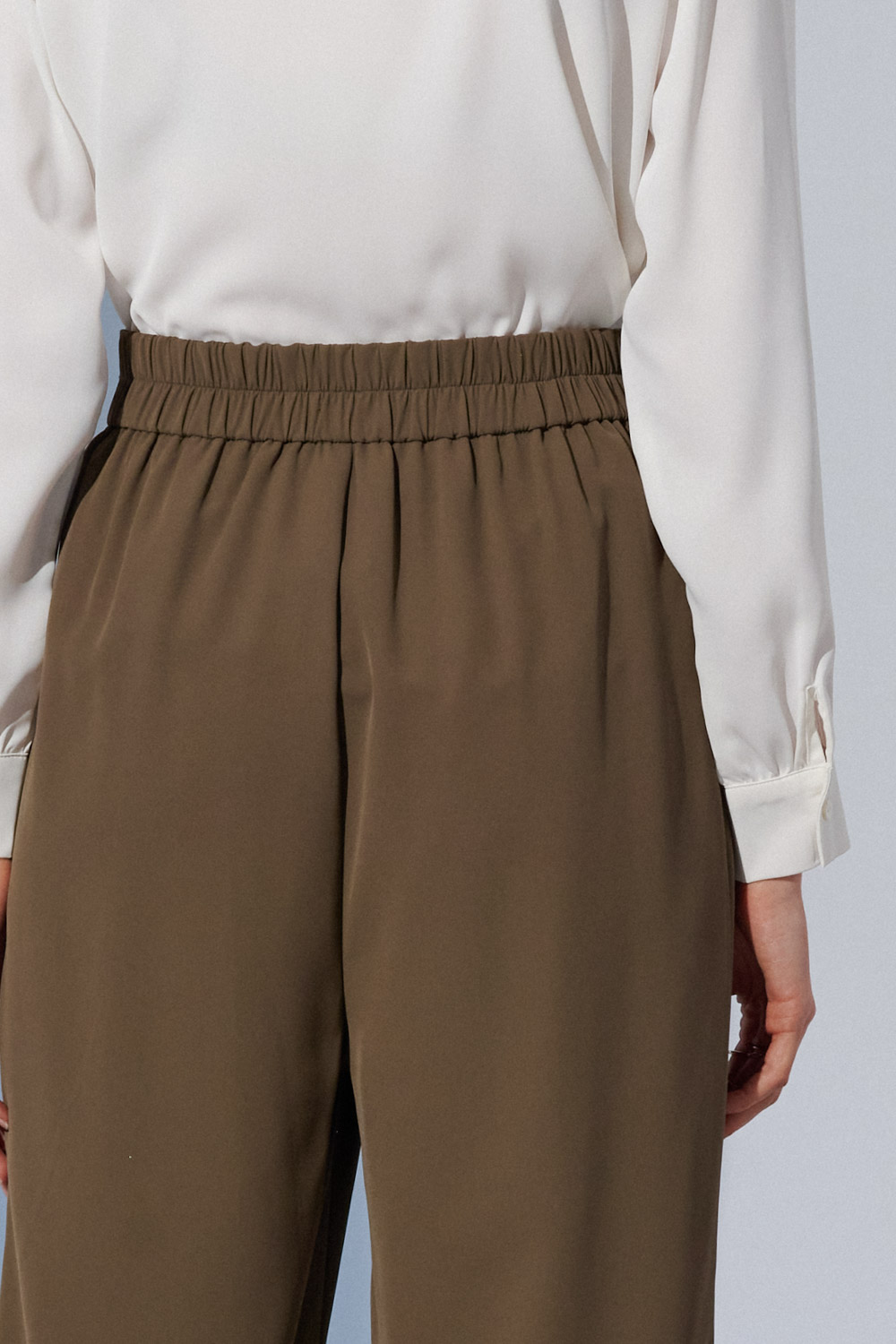 SST&C Brown High Waist Pleated Wide Trousers | 8262303004  (Outlet)_5