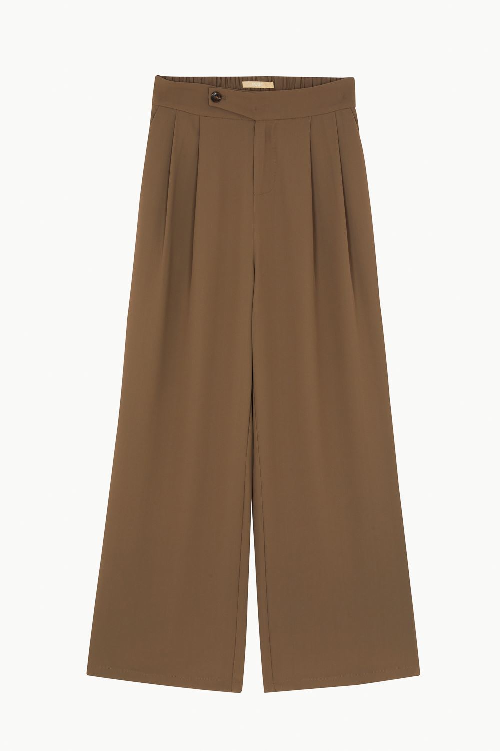 SST&C Brown High Waist Pleated Wide Trousers | 8262303004  (Outlet)_7
