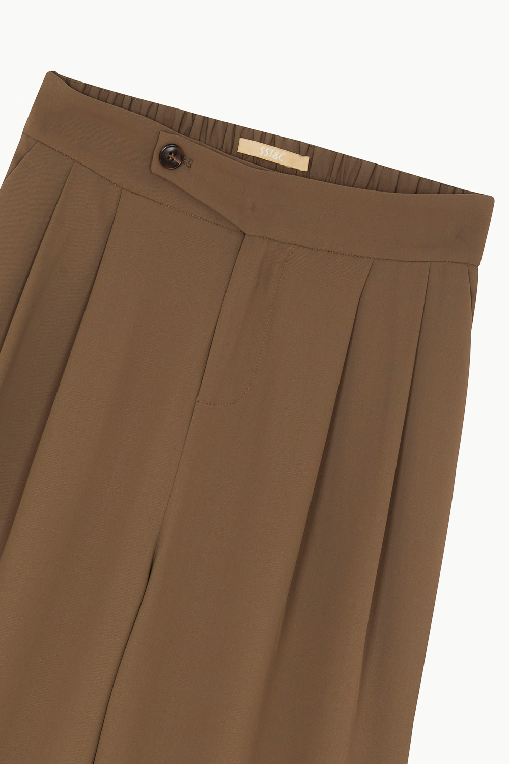 SST&C Brown High Waist Pleated Wide Trousers | 8262303004  (Outlet)_9