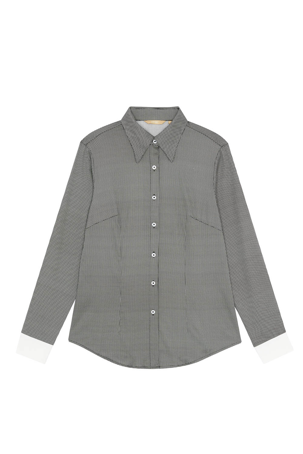 SST&C Houndstooth Print Micro-Gloss Slim Fit Shirt | 7562303002  (Outlet)_7