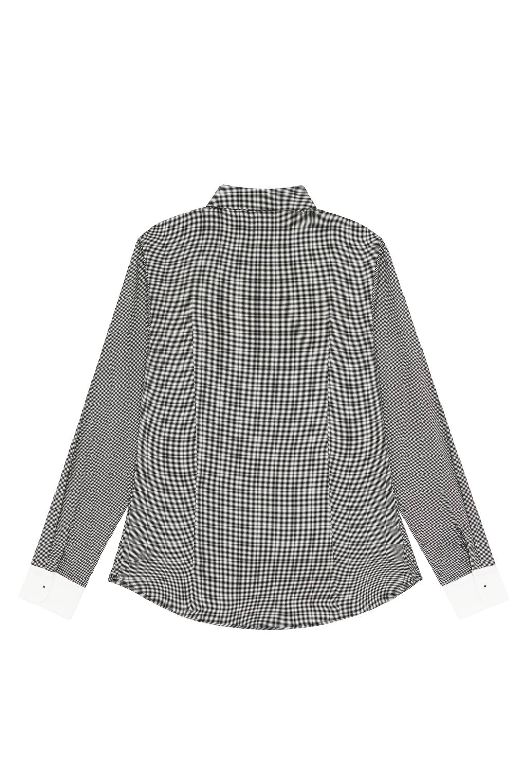 SST&C Houndstooth Print Micro-Gloss Slim Fit Shirt | 7562303002  (Outlet)_8