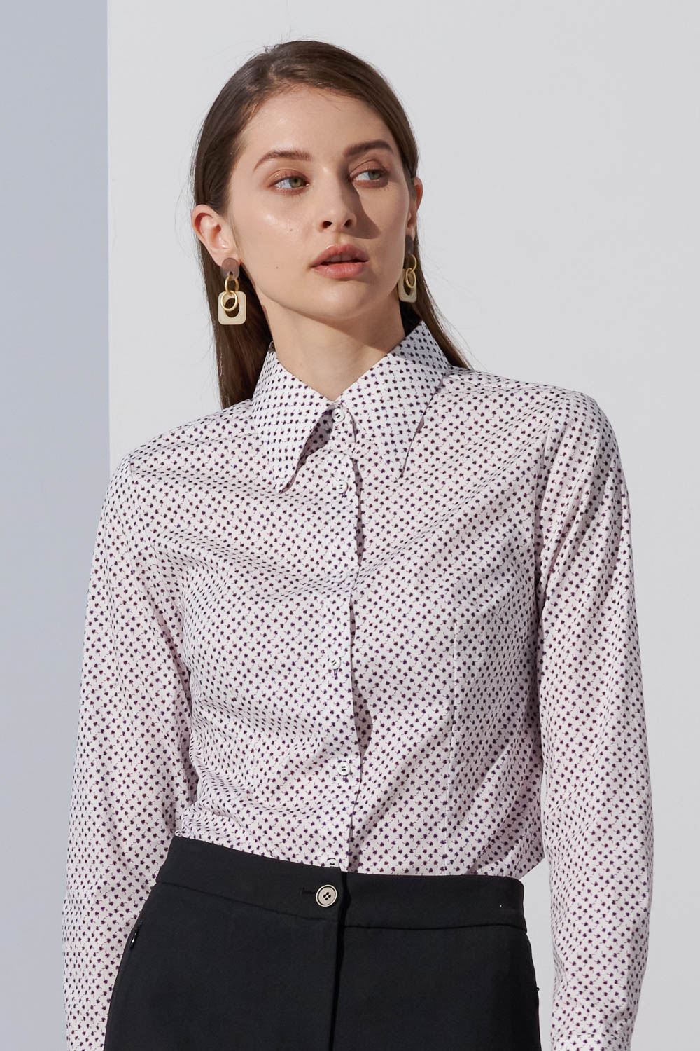 SST&C Purple Flower Print Slim Fit Shirt | 7562303003  (Outlet)_0