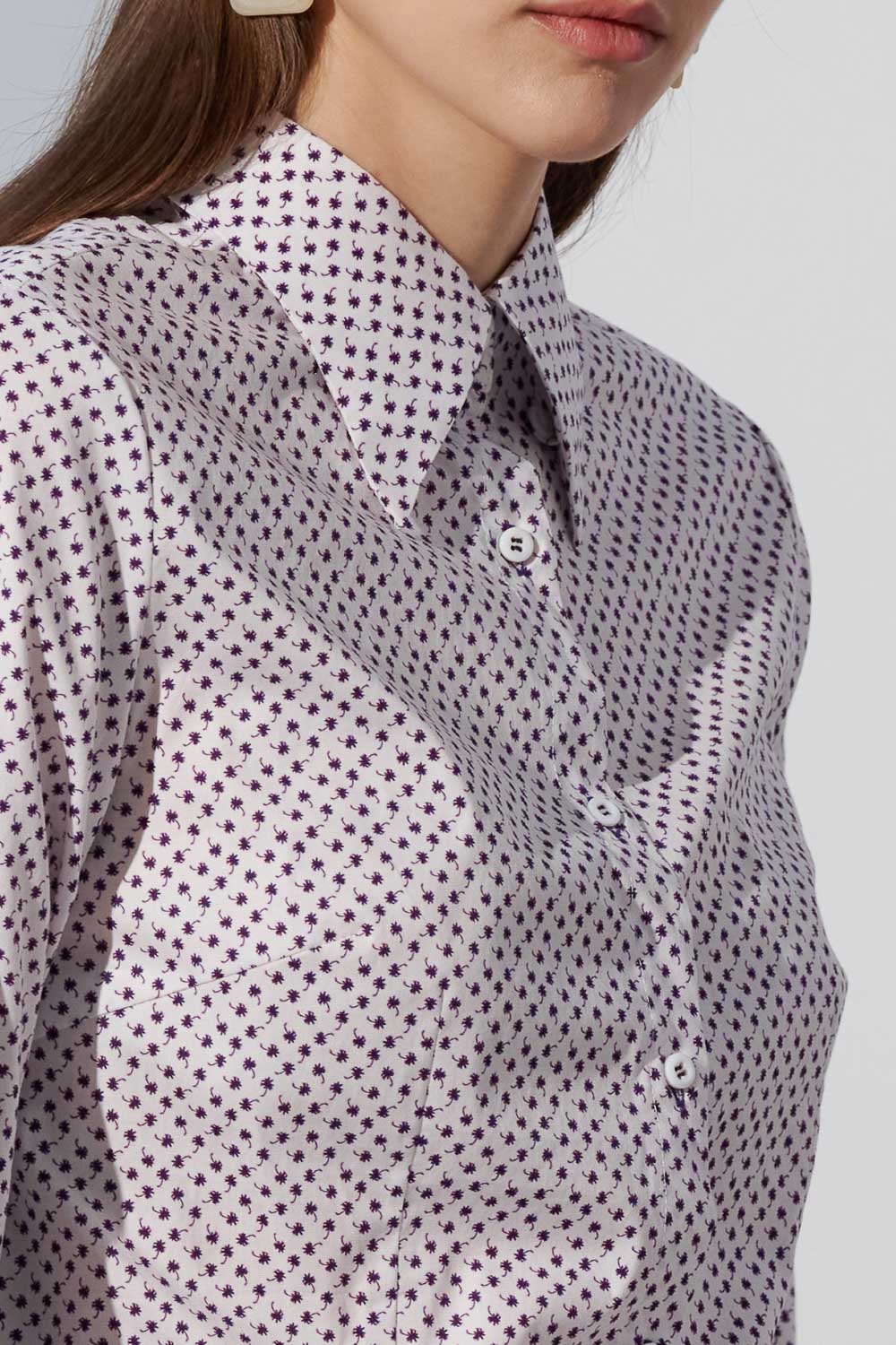 SST&C Purple Flower Print Slim Fit Shirt | 7562303003  (Outlet)_5