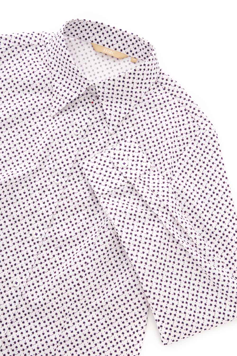 SST&C Purple Flower Print Slim Fit Shirt | 7562303003  (Outlet)_8