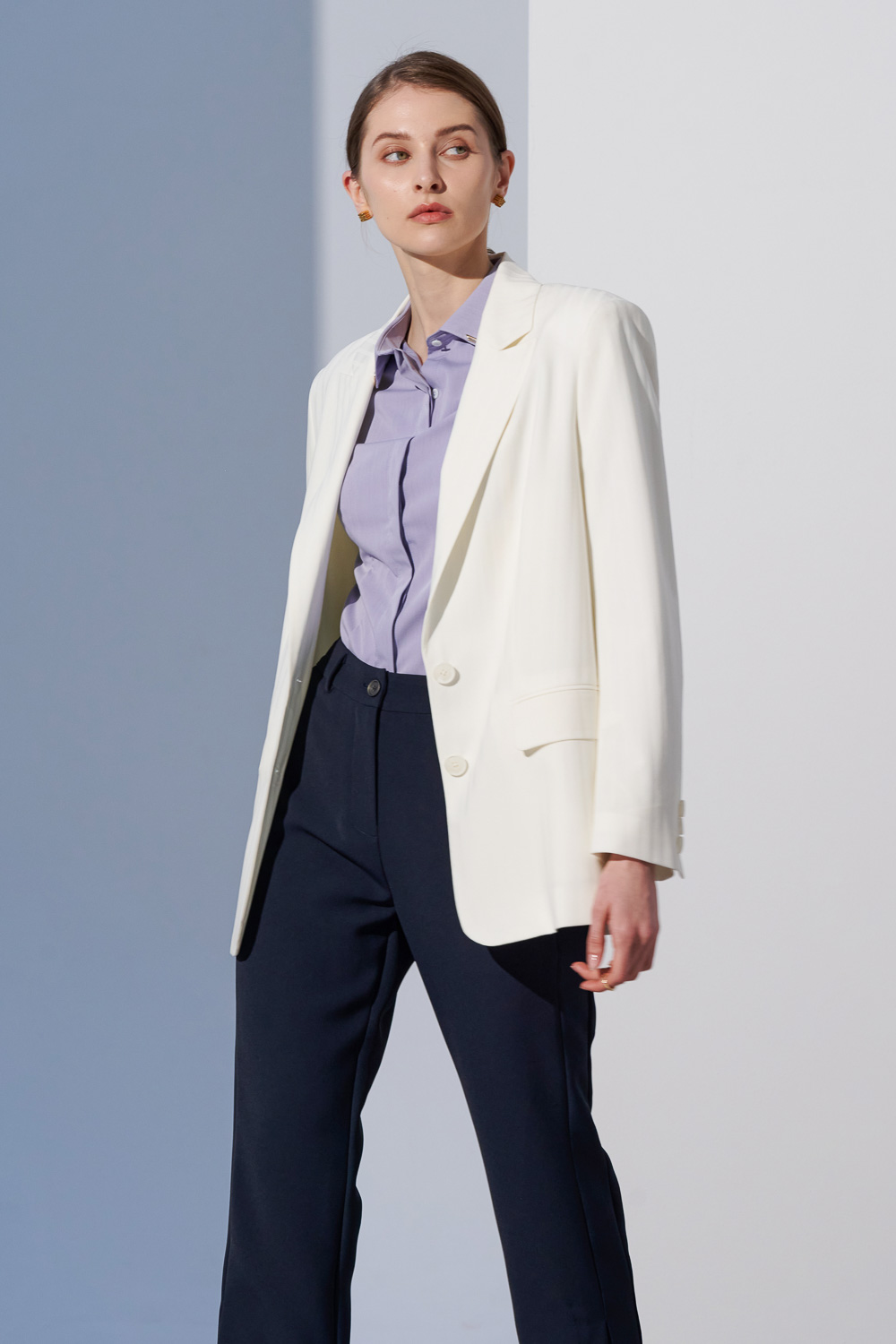 SST&C Violet Metallic Collar Slim Fit Shirt | 7562303005  (Outlet)_2