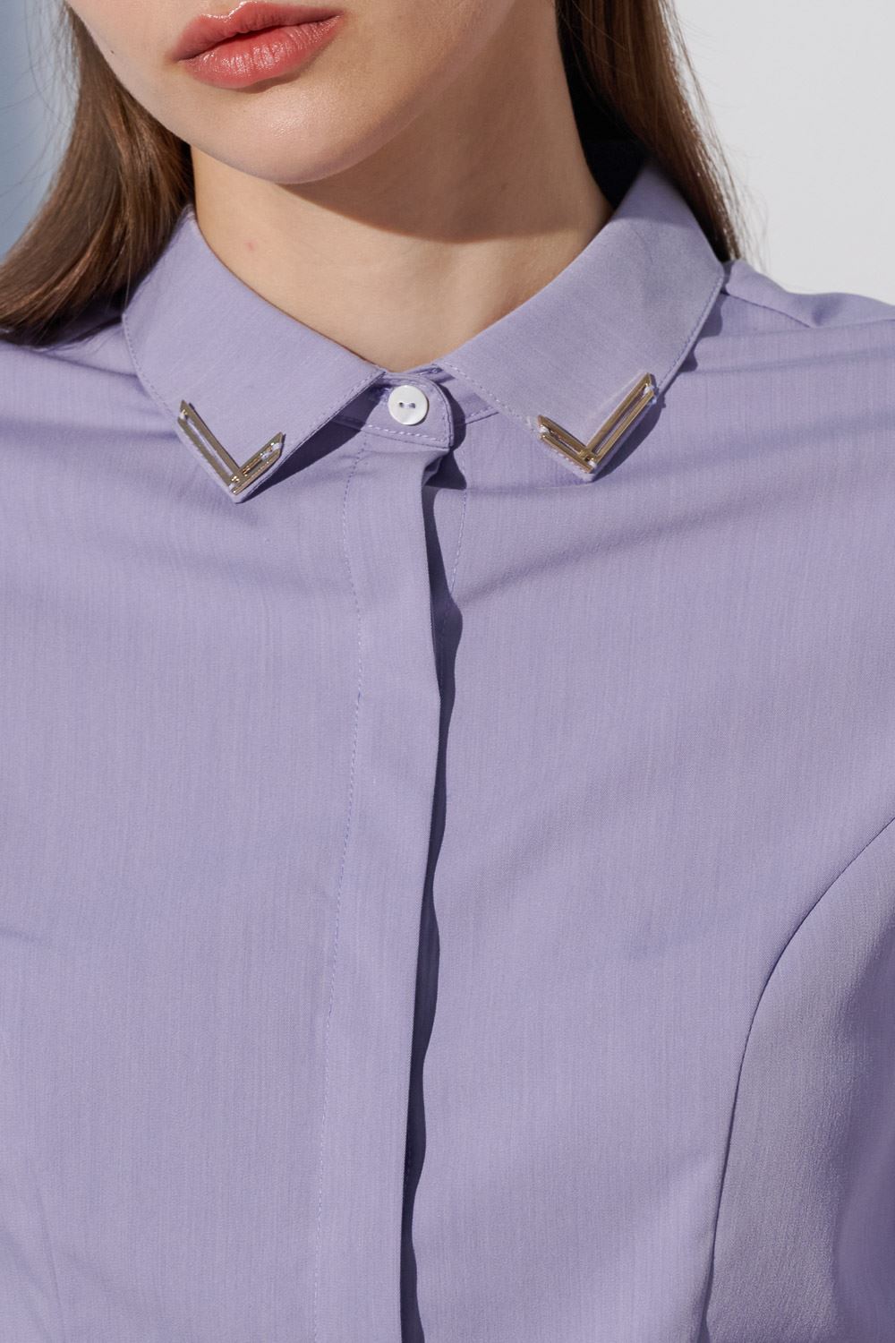 SST&C Violet Metallic Collar Slim Fit Shirt | 7562303005  (Outlet)_5