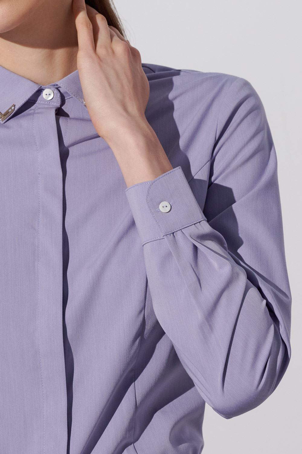 SST&C Violet Metallic Collar Slim Fit Shirt | 7562303005  (Outlet)_6
