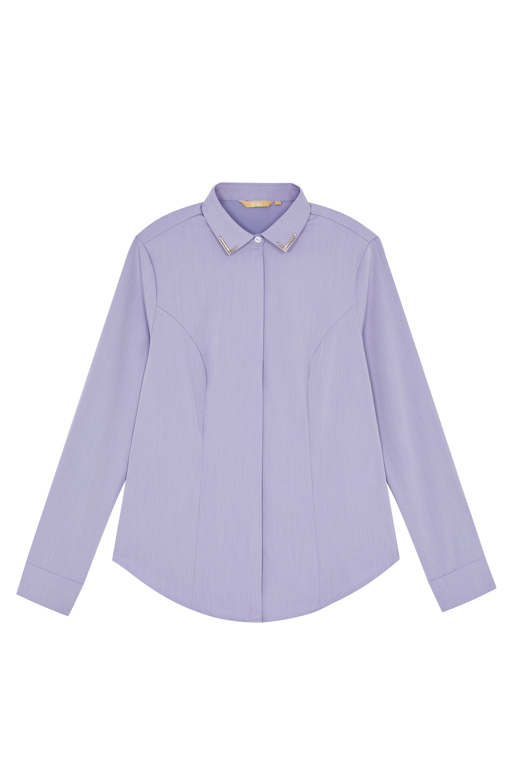 SST&C Violet Metallic Collar Slim Fit Shirt | 7562303005  (Outlet)_7