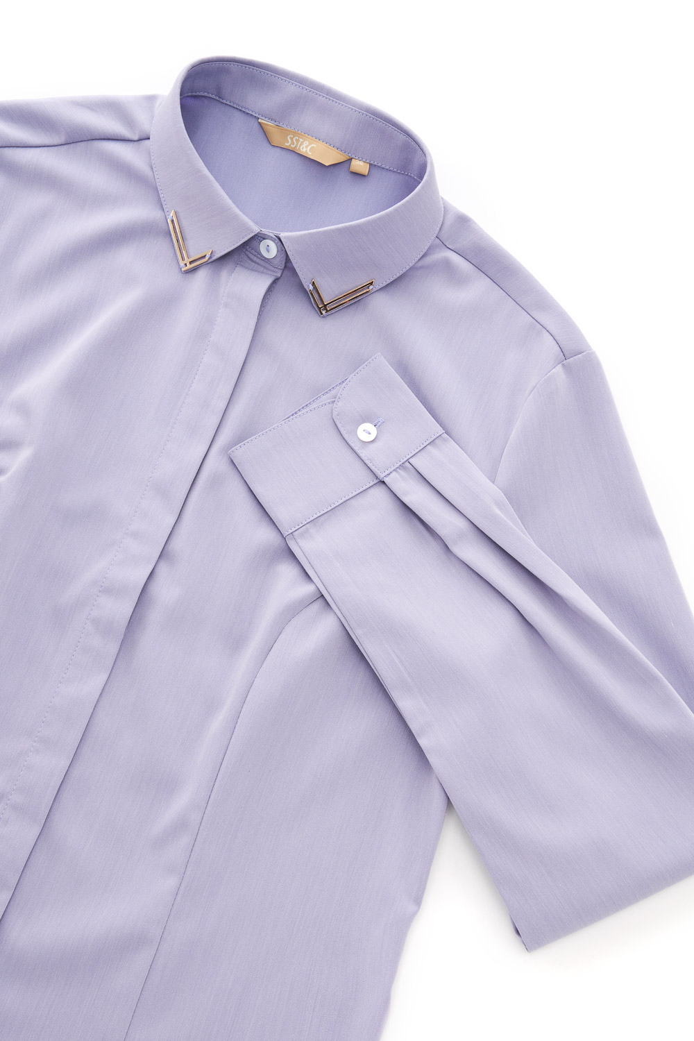 SST&C Violet Metallic Collar Slim Fit Shirt | 7562303005  (Outlet)_9