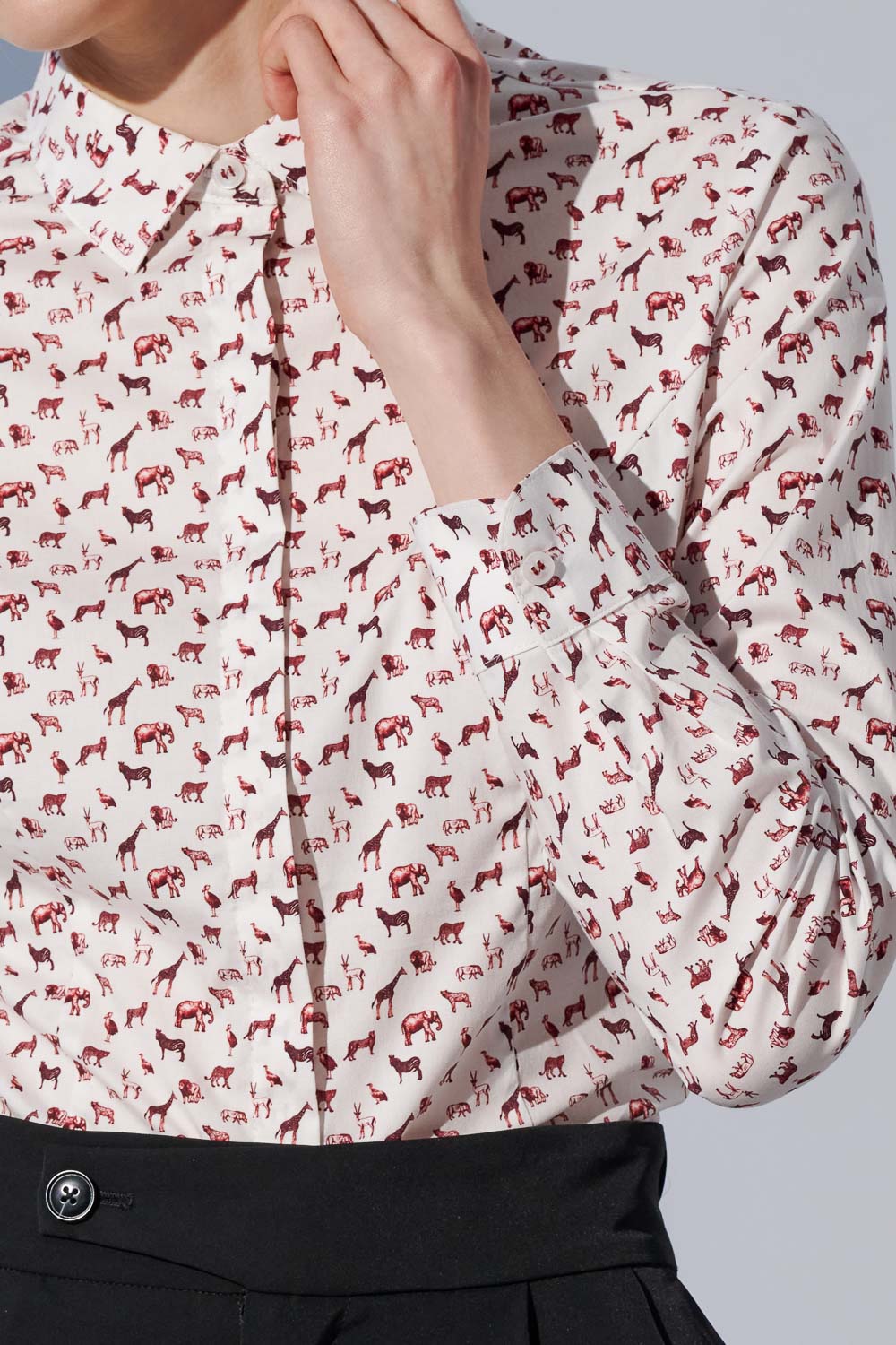 SST&C Dark Red Animal Print Slim Fit Shirt | 7562303006  (Outlet)_6