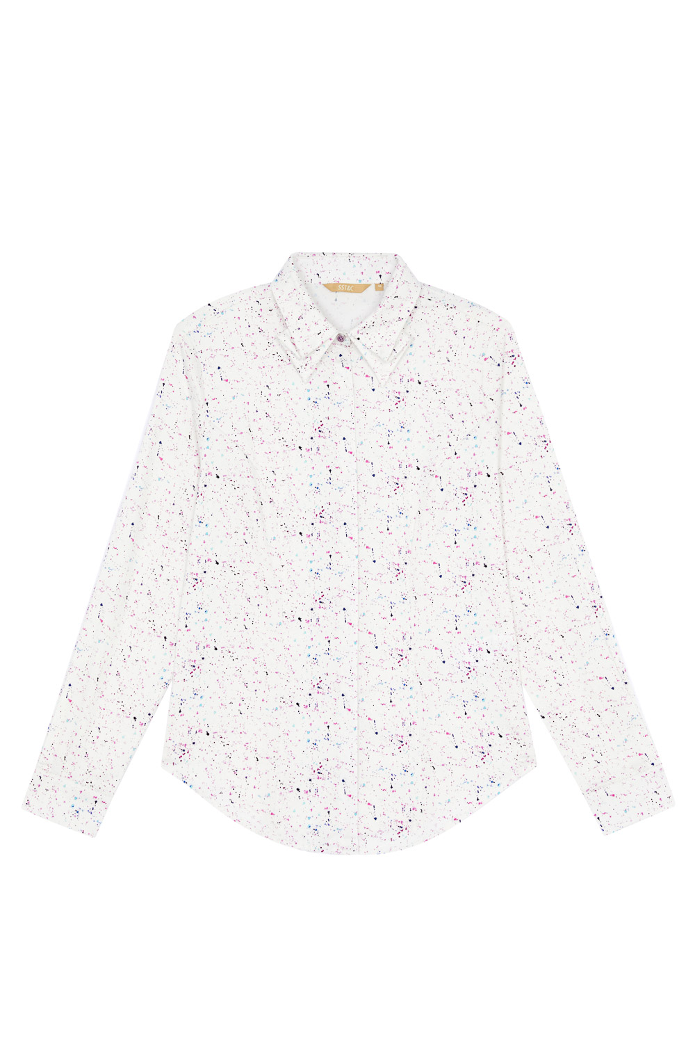 SST&C Splash Print Fold-Over Collar Slim Fit Shirt | 7562303007  (Outlet)_7