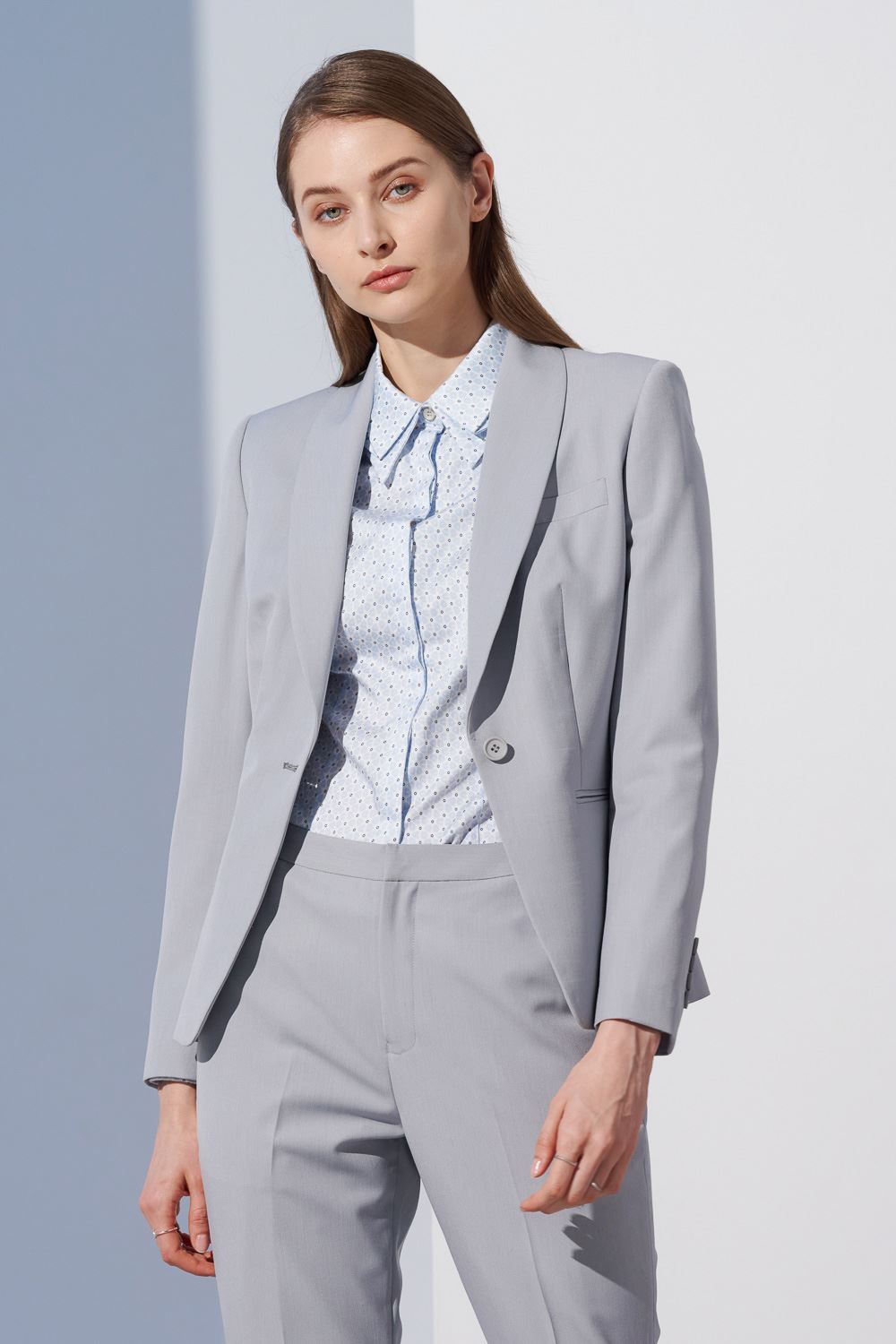 SST&C Light Blue Printed Pleated Collar Slim Fit Shirt | 7562303008  (Outlet)_4
