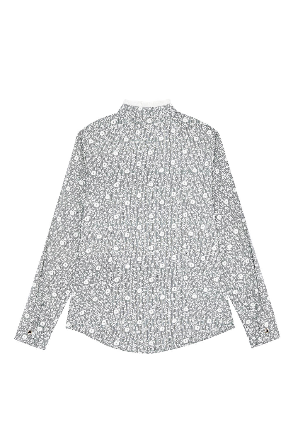 SST&C Vertical Stripe Floral Print Stand Collar Ruffled Shirt | 7562303010  (Outlet)_7