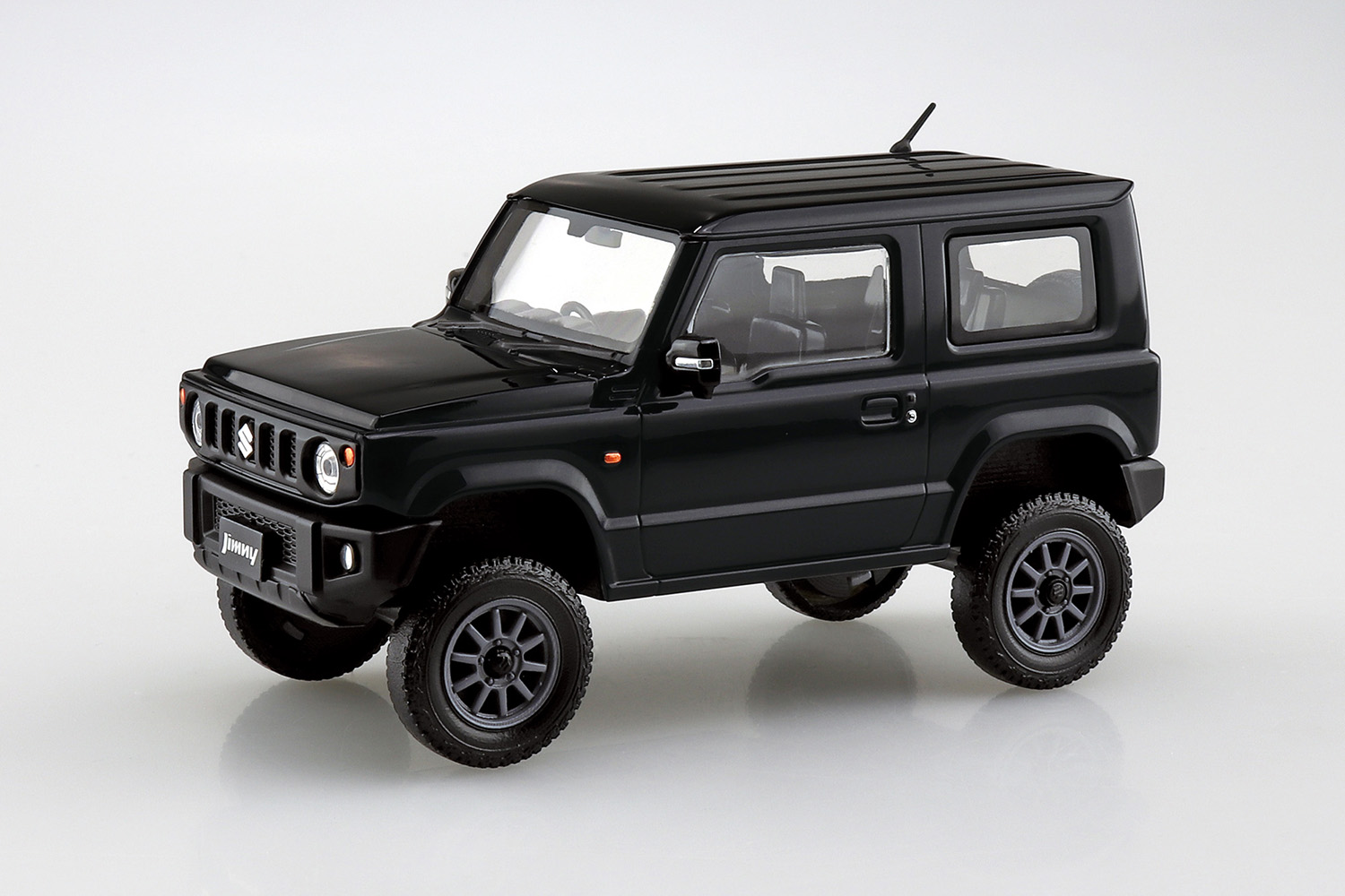 [免上色 免膠水] AOSHIMA 青島 1/32 Snap Kit 08-SP3 鈴木Jimny 定製輪 藍黑珍珠色3 組裝模型_0