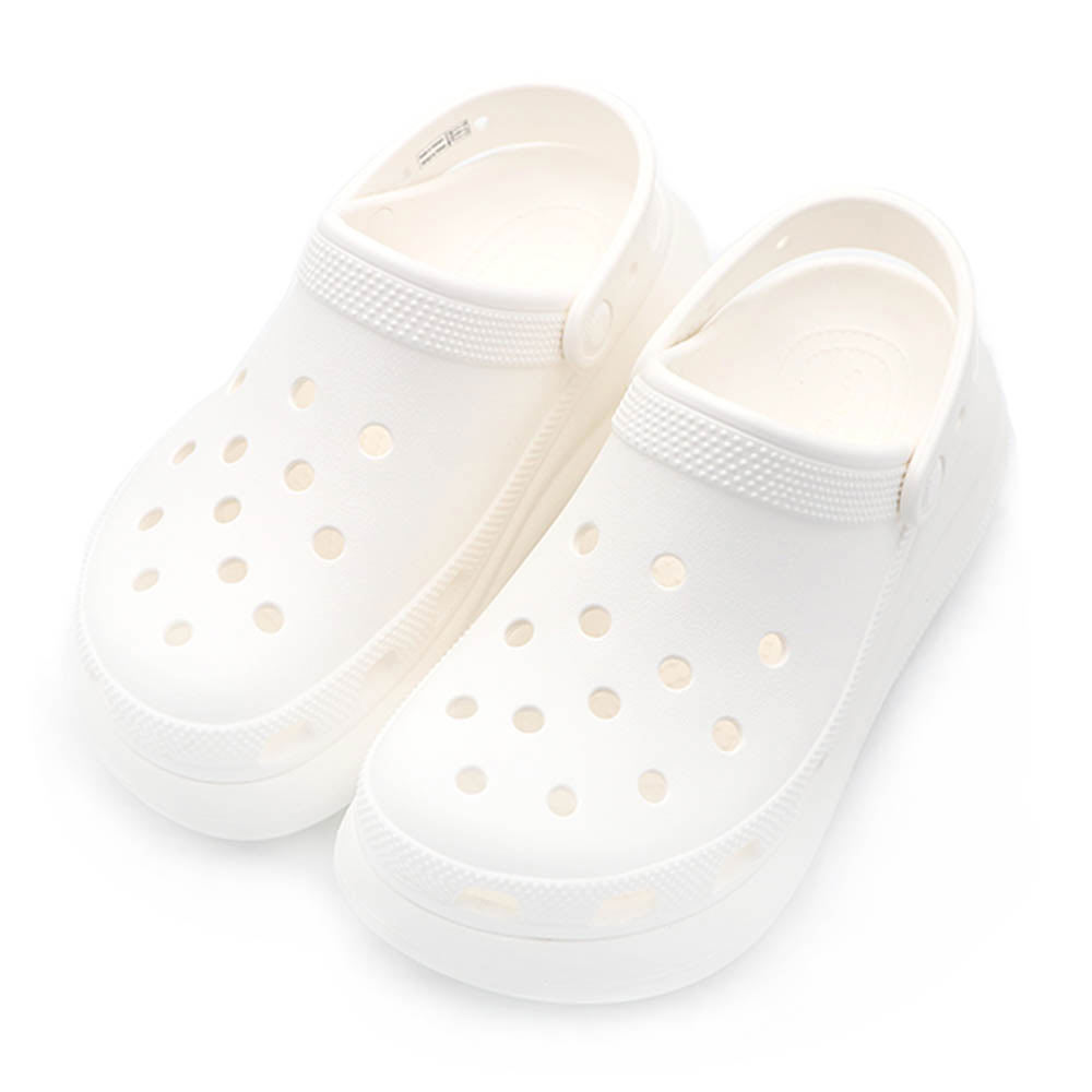 Crocs 卡駱馳 白色 經典泡芙 克駱格 厚底 涼拖鞋 男女款 B4776【新竹皇家207521-100】_1