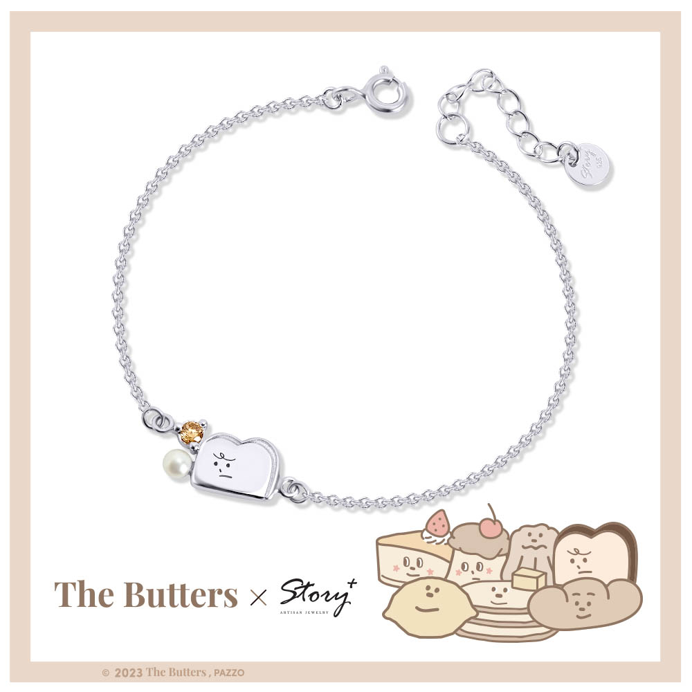 THE BUTTERS經典系列-奶油家族經典純銀手鍊-吐司先生_0