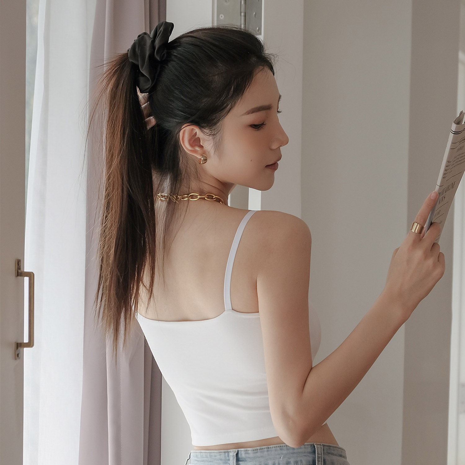 [Banana Pie]BRA TOP U領短版爆乳涼感背心-白色山茶_2