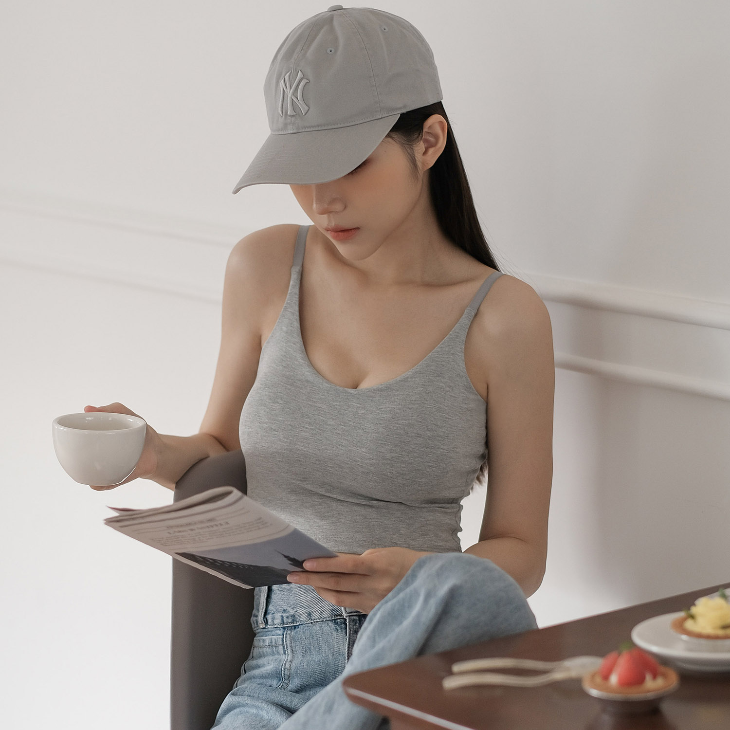 [Banana Pie]BRA TOP U領短版爆乳涼感背心-惠斯勒灰