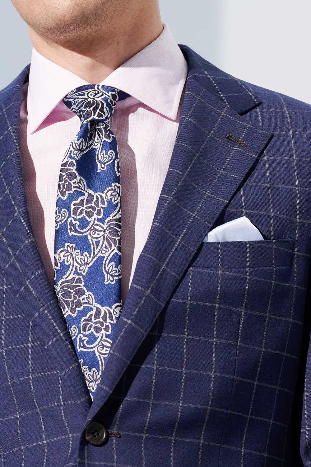 SST&C #Milan Series  Navy Windowpane Pattern Slim Fit Suit Jacket | 0112304001  (Outlet)_5
