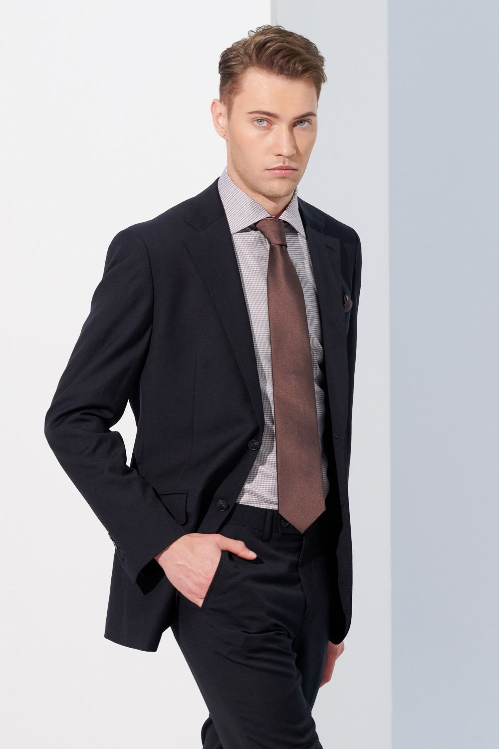 SST&C #Milan Series  Black Textured Slim Fit Suit Jacket | 0112304002  (Outlet)_0