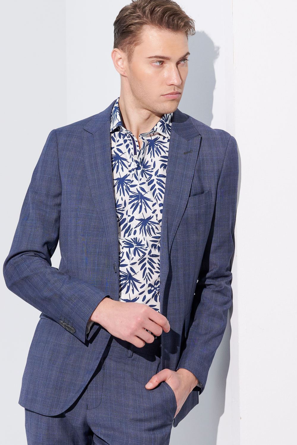 SST&C Gray and Blue Check Machine Washable Tailor'S Suit Jacket | 0112304004  (Outlet)_0