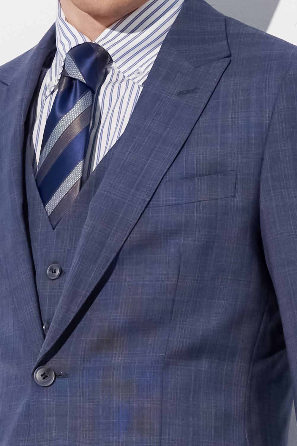 SST&C Gray and Blue Check Machine Washable Tailor'S Suit Jacket | 0112304004  (Outlet)_5