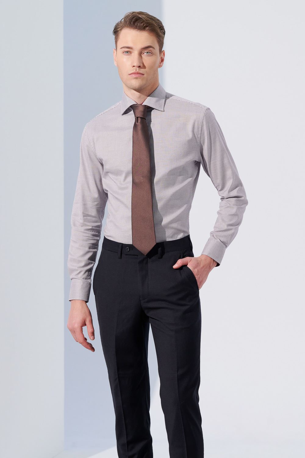 SST&C #Milan Series  Black Textured Slim Fit Suit Trousers | 0212304002  (Outlet)_1