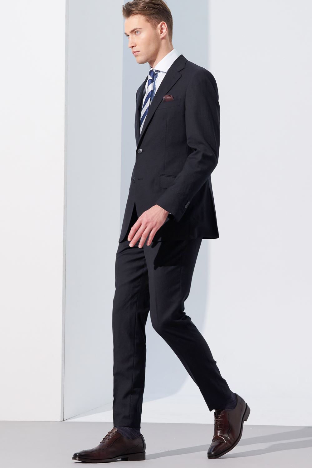 SST&C #Milan Series  Black Textured Slim Fit Suit Trousers | 0212304002  (Outlet)_4