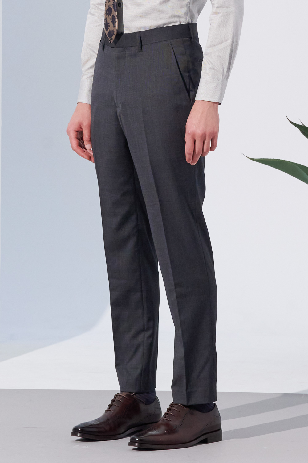 SST&C Charcoal Gray Machine Washable Classic Suit Trousers | 0212304006  (Outlet)_0