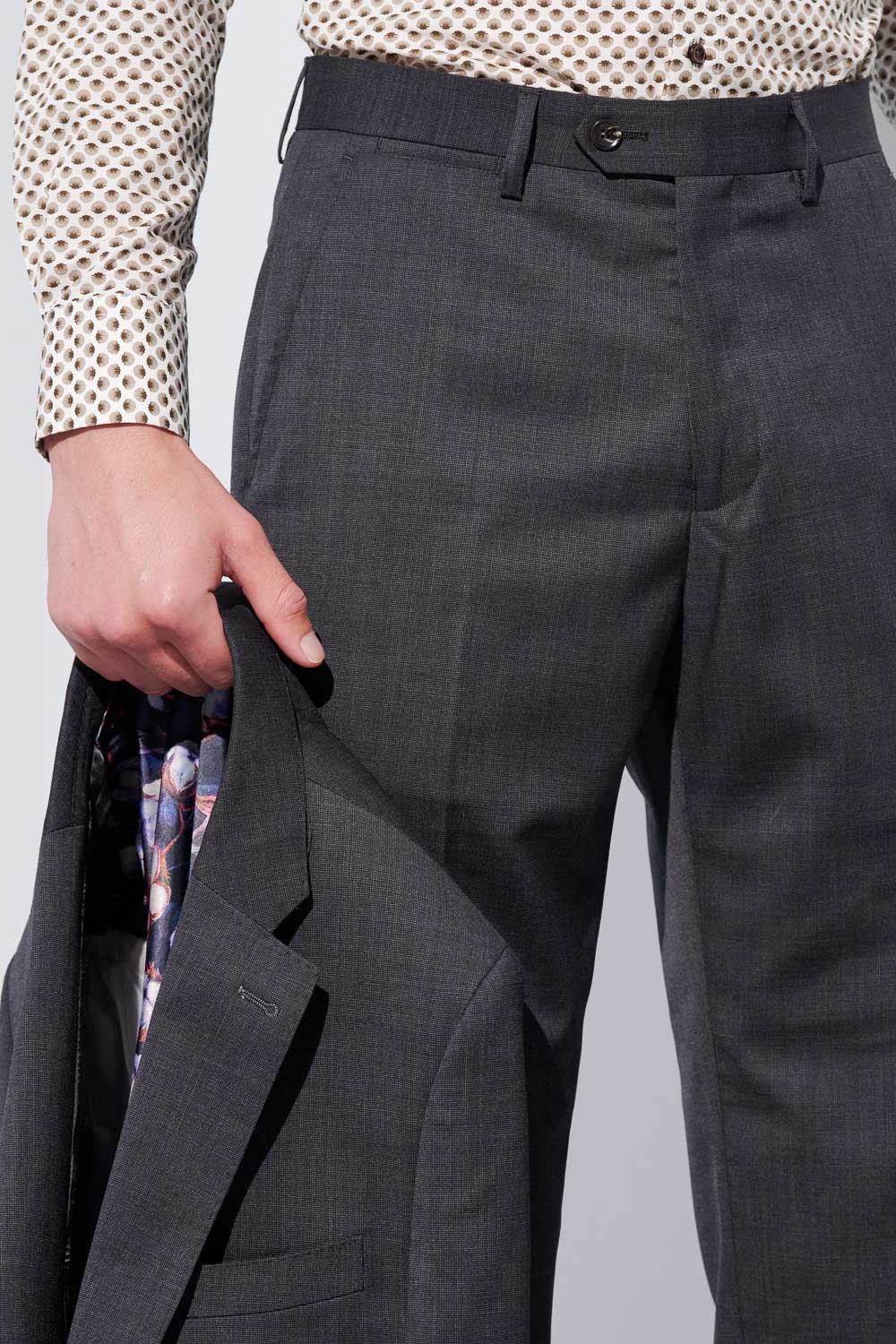 SST&C Charcoal Gray Machine Washable Classic Suit Trousers | 0212304006  (Outlet)_5