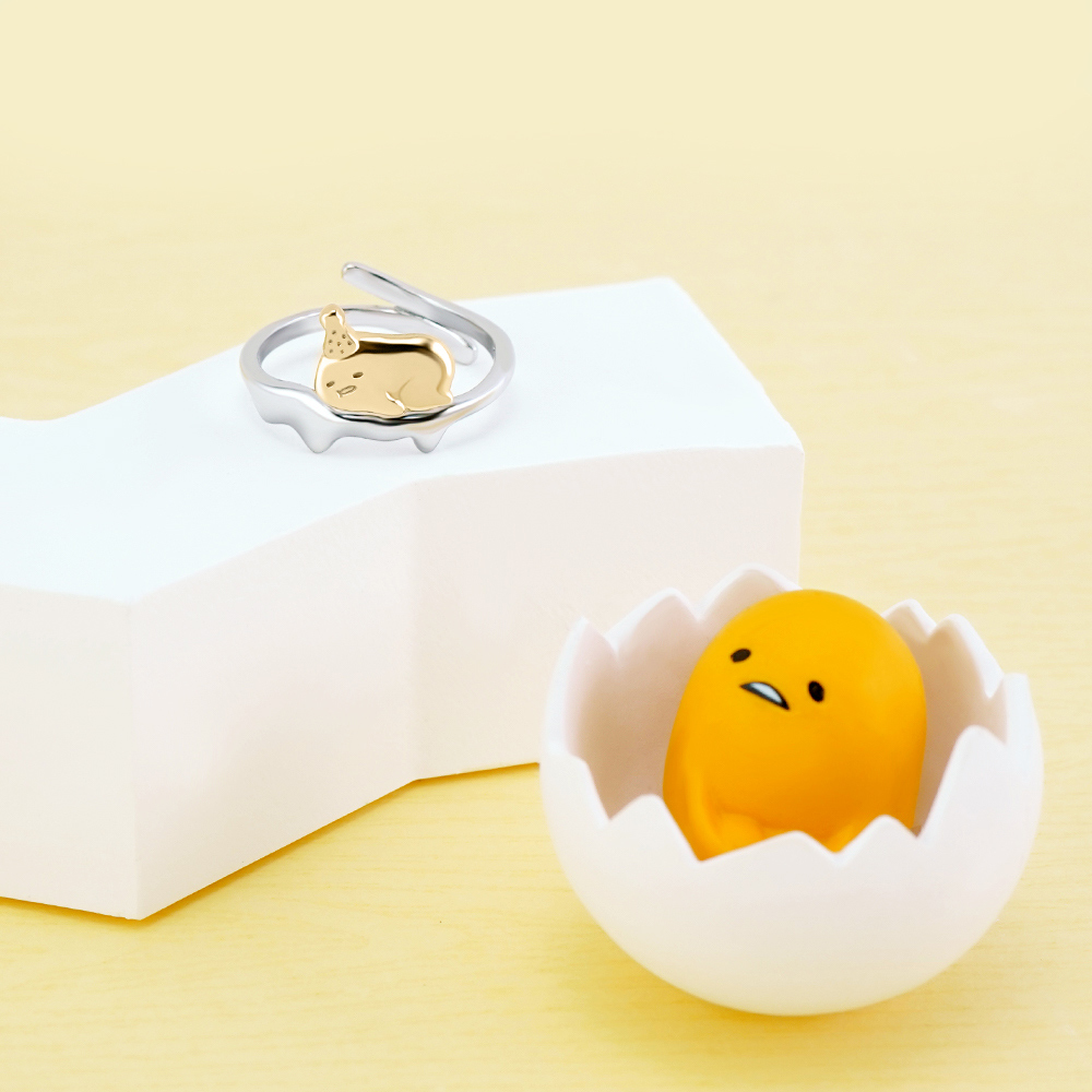 Gudetama 10週年系列-懶得過生日的蛋黃哥純銀戒指_1